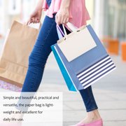 KAKOWELY 10Pcs White Paper Shopping Bags with Handles for General Users 6.3x5.1x2.4in