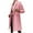 Pink, variant on Lovskoo Womens Winter Coats One Button Pea Coat Solid Color Lapel Pocket Button Long Woolen Coat Jacket Cardigan Jacket Trench Coat Overcoat Claret
