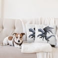 thumbnail image 4 of Ambesonne Dragon Throw Pillow Cover 2 Pack, Creature Wings, 18", Charcoal Grey, 4 of 7