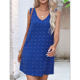thumbnail image 4 of Vestido Informal de Verano para Mujer, con Lunares, Cuello en V, Sin Mangas y Bolsillos, Color Azul, Talla S, 4 of 8