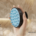 thumbnail image 2 of Swayvoo Soft Silicone Scalp Massager & Shampoo Brush for Exfoliation and Dandruff Removal, Wet & Dry Head Massage for All Hair Types Black/Blue, 2 of 6