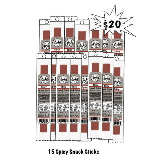 Moses Family Beef Jerky, Spicy Snack Stick, 1 Ounce (Pack of 15), Fresh, Meat Stick