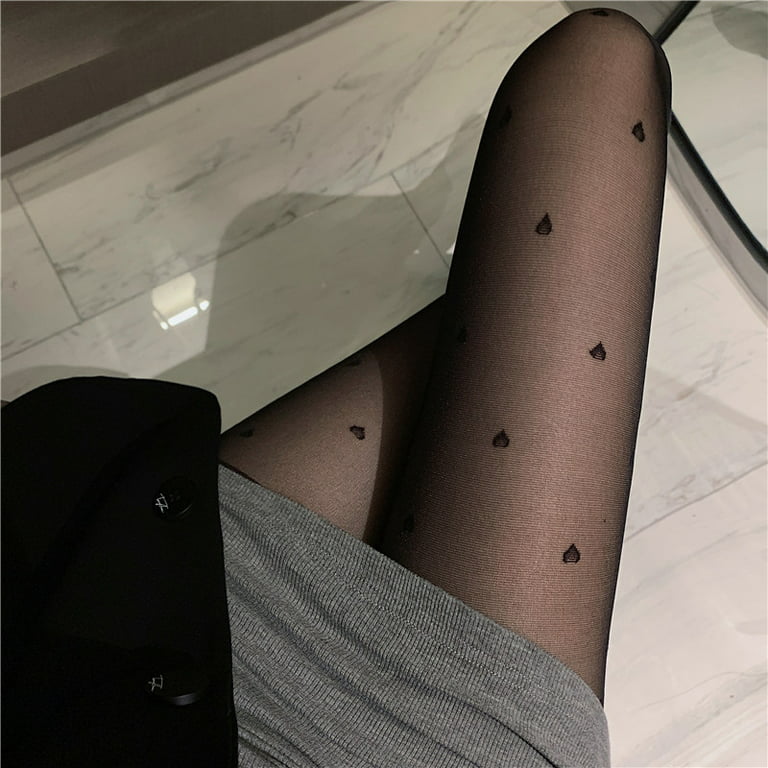 Sexy Tights Women's Stockings Classic Small Polka Dot Silk Stockings Breathable Tights Stockings for Party Black Double Love