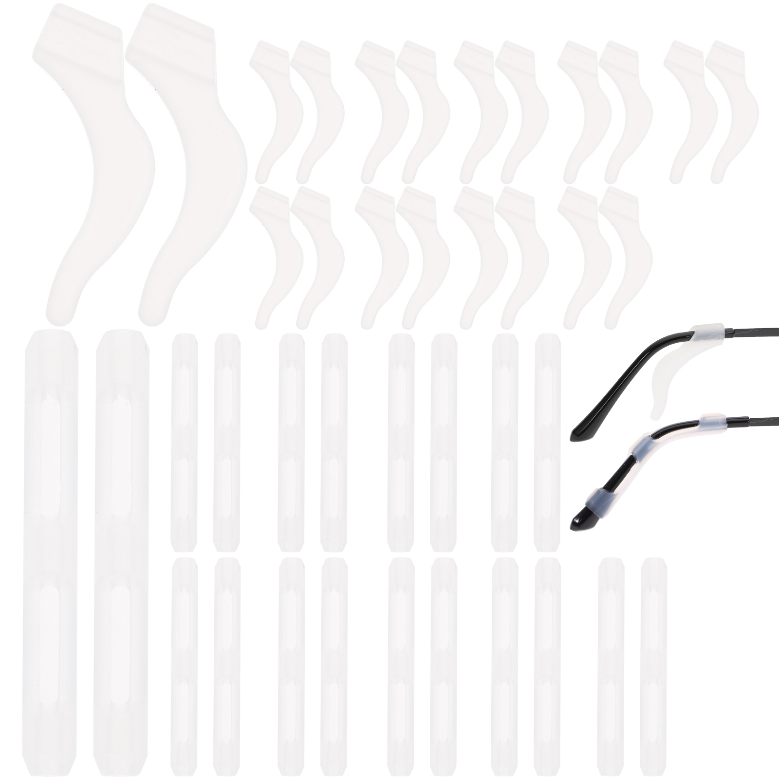 NUOLUX 20 Pairs Eyeglass Ear Cushions Silicone Glasses Ear Grip Temple