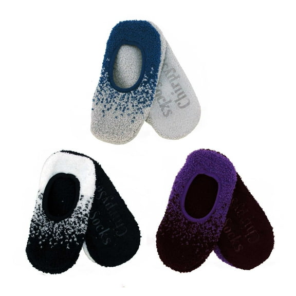BambooMN Brand - Fuzzy Gradient Comfort Slippers - Assortment B - size M - 3 Prs