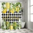 thumbnail image 4 of Welcome Lemon Buffalo Plaid Shower Curtain, Black White Summer Fruit Shower Curtain Set with Hooks, Waterproof Fabric Shower Curtains for Bathroom Decor, 36x72 Inch Bath Curtain, 4 of 6
