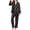 A-Black323, variant on Long Sleeve Pajamas Set For Women Spring Summer Silk Satin Button Down Sleepwear Notch Lapel Shirts And Pants Bow Printed 2 Piece Set Leisure Home Clothes