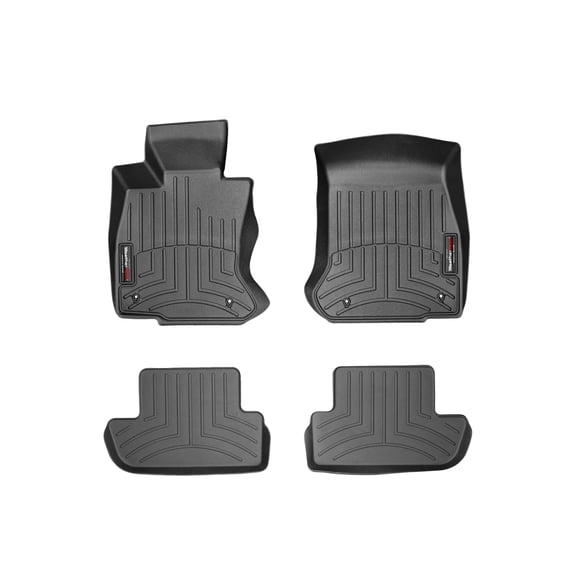 WeatherTech Custom Fit FloorLiners compatible with BMW 640i, 650i - 1st & 2nd Row (2-pc. Rear Liner), Black