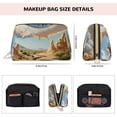 thumbnail image 5 of Naloa Surreal Desert Eye Landscape Leather Makeup Bag for Purse Travel, Portable Small Cosmetic Organizer for Women and Girls, Make up Bag with Zipper, 5 of 8