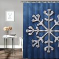 thumbnail image 2 of Chilfamy Snowflakes Velvet Decoration Shower Curtain with Hooks, Cloth Fabric Bathroom Decor Set, 100% Polyester Washable Chic Modern Bathroom Decor, Various Sizes Available 36x72, 2 of 7
