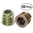 thumbnail image 1 of 40 Pcs Insert Fileté Écrou de Fixation en Alliage de Zinc Connecteur Hexagonal pour Meubles en Bois Contreplaqué de Pin, 1 of 7