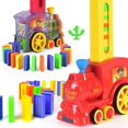 thumbnail image 2 of New Domino Train Car Set Sound Light Automatic Laying Domino Brick DIY Colorful Dominoes, 2 of 5