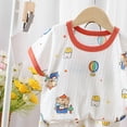 thumbnail image 5 of KPOPLK 2PCS Baby Boy Summer Clothes for 1T 2T 3T 4T 5 6T Toddler Boy Outfits Cartoon Print Set Boy Outfits Crew Neck Set Size 18-24 Months,Orange, 5 of 6