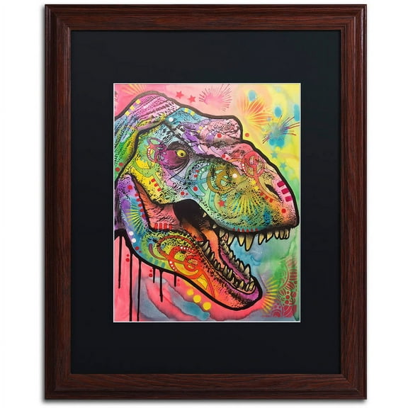 Trademark Fine Art "T Rex 1" Canvas Art by Dean Russo, Black Matte, Wood Frame