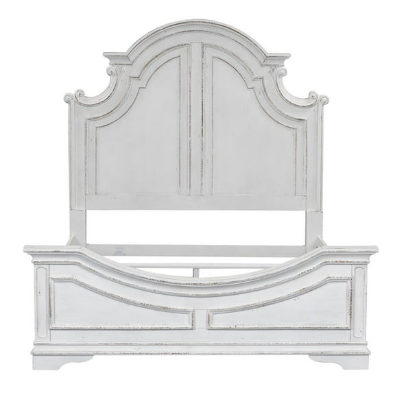 Magnolia Manor White King Panel Bed