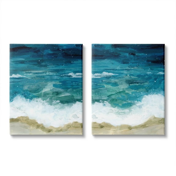 Stupell Industries Tide Crash to Shore Nautical Beach Watercolor Designed by Grace Popp