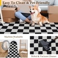 thumbnail image 3 of PureCozy 2'x6' Runner Rugs for Hallway Entrance Bedroom Entryway Kitchen Modern Soft Shag Non Slip Checkered Washable Runner Rug, Black & White, 3 of 5