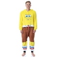 thumbnail image 4 of Nickelodeon Men's SpongeBob SquarePants Hooded Union Suit Kigurumi Costume Pajama Sleepwear Loungewear, 4 of 7