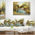 thumbnail image 4 of Designart Lake in Forest Oil Painting - Landscape Painting Throw Pillow - 18x18, 4 of 5
