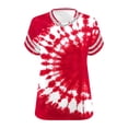 thumbnail image 6 of Mceream Plus Size T Shirts for Women Short Sleeve V Neck Raglan Tunic Tops Casual Floral Print Summer Tshirts Oversized Loose Fit Tees Spring Fashion Clothes Vacation Outfits Blouses Red XXL, 6 of 6