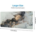 thumbnail image 3 of Gold Marble Extended Gaming Mouse Pad Non-Slip Rubber Base Large White Mousepad 31.5x11.8in with Stitched Edge Waterproof Thick Keyboard Pads Black Computer Desk Laptop Mats for Work & Game & Office, 3 of 6