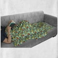 thumbnail image 5 of Mushroom Soft Flannel Fleece Throw Blanket, Continuous Composition of Hedgehog Apple Snail Cartoon Print, Cozy Plush for Indoor and Outdoor Use, 70" x 90", Dark Seafoam and Multicolor, by Ambesonne, 5 of 5