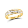 thumbnail image 3 of 14kt Yellow Gold His Hers Round Diamond Cluster Matching Wedding Set 5/8 Cttw, 3 of 3
