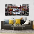 thumbnail image 4 of Hieng Large 3 Panels Abstract Wall Art Graffiti Love Grey Background Canvas Painting Poster for Street Living Room Wall Decor Unframed, 4 of 6