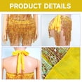 thumbnail image 4 of Baisdan Sequin Skirt for Women, Sparkly Mini Skirt, Sequin Tassel Fringe Skirts, Gold, 4 of 6