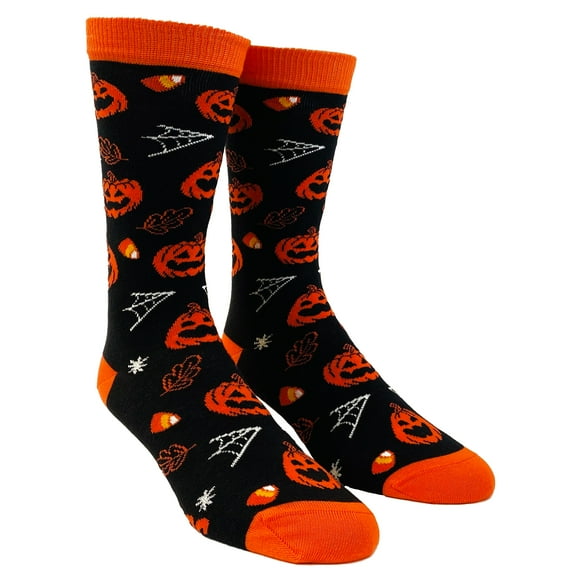 Youth Jack-O-Lantern Socks Funny Halloween Party Trick Or Treat Pumpkin Graphic Footwear