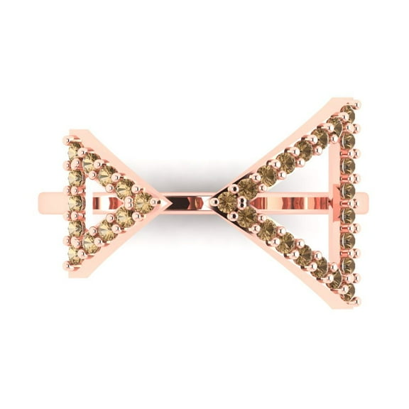 Statement Engagement Ring for Women - 0.2475ct Simulated Champagne Diamond in 18K Rose Gold Promise Ring