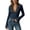 Blue, variant on Women's Lace Trim Long Sleeve Top, V-Neck Slim Fit Flare Sleeve Blouse, Coquette Going Out Crop Top for Casual Wear(Red/S)