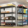 thumbnail image 4 of NSF Commercial Shelving Unit 55"W x 76"H - 2500LBS Heavy Duty Wire Rack w/ Wheels & Leveling Feet, Adjustable Garage Storage for Warehouse Pantry (4-Tier, Black), 4 of 12