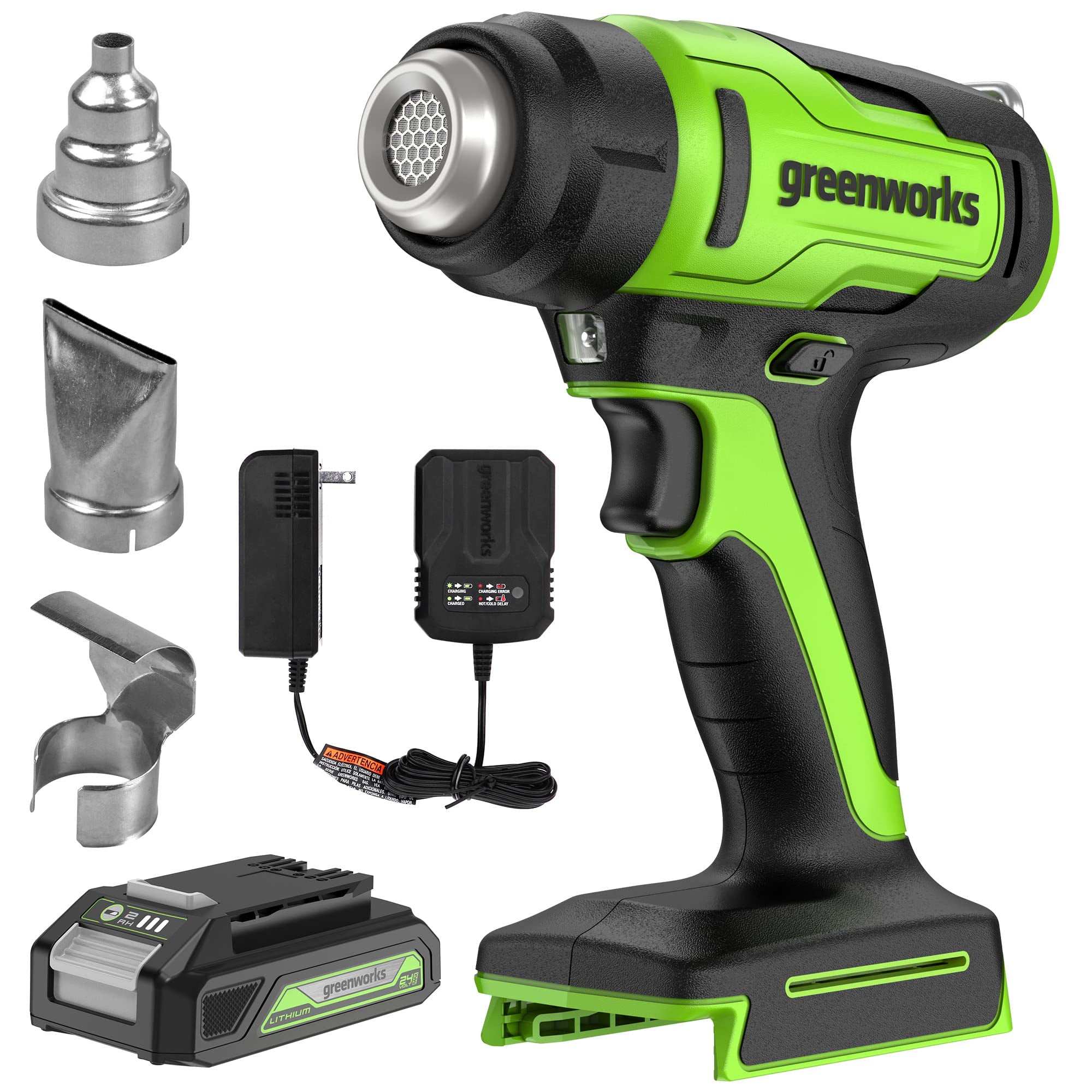 Greenworks 24V Cordless Heat Gun, 2.0Ah Battery & Charger Included
