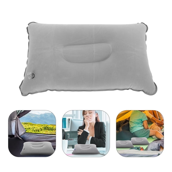 FOMIYES 2Pcs Inflatable Pillow for Camping Portable and Foldable Grey 13.8X8.3X3.9in