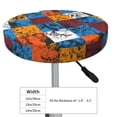 thumbnail image 4 of Fotbe colorful plaid Dinosaur Stool Covers Round,Waterproof Round Bar Stool Covers Bar Chair Covers Washable Stool Cushion Slipcover for 12-14 Inch Chair-12 inch, 4 of 7
