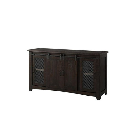 Bowery Hill Farmhouse 65" Solid Wood TV Stand in Espresso Finish