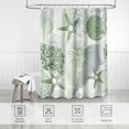 thumbnail image 6 of Beach Ocean Themed Shower Curtain, Sage Green Cute Nautical Coastal Shower Curtains for Bathroom Decor, Summer Tropical Seashell Starfish Coral Fabric Shower Curtain Set with Hooks, 72x72, 6 of 6