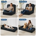 thumbnail image 4 of Grand Canapé-Lit de Repos Réglable à 5 Positions – Fauteuil de Sol pour Chien Humain avec 2 Oreillers Doux, Fauteuil Inclinable Pliable Confortable en Chenille Type Tatami en Forme de Pouf – Salon, Chambre, Lecture, 4 of 8