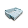 Vegas Futon Sectional Sofa Bed, Queen Sleeper with Storage, Blue