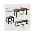 thumbnail image 4 of Ourlova 63 Inch 5 Piece Extendable Dining Table Set For 4 To 8 Modern Space Saving Kitchen Table With 2 Benches and 2 Stools Farmhouse Style Dining Room Furniture Set, 4 of 7