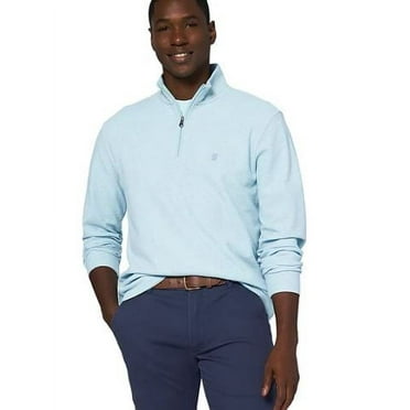 IZOD Men's Half Zip Sweatshirt, Tanager Turquoi, Large