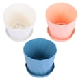 thumbnail image 4 of 3Pcs Plastic Round Flowerpots Plant Garden Planter with Planter Saucers, 4 of 8