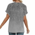 thumbnail image 5 of Womens Summer Tops V Neck Short Sleeve Shirts Trendy Casual Vacation Printing Tee Shirts, 5 of 7