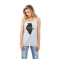 thumbnail image 2 of Thread Tank Home Roots State Illinois IL Women's Sleeveless Flowy Racerback Tank Top Sport Grey Medium, 2 of 5