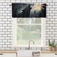 thumbnail image 3 of Wolf Window Curtain Valance Wild Animals Under The Full Moon Howling Misty Forest Rod Pocket Window Valance for Living Room Bathroom Bedroom Kitchen 54 by 18 in, 1 Panel, 3 of 6