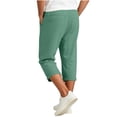 thumbnail image 4 of Hurxie Men's Cotton Linen Capri Pants Baggy Harem Drawstring Yoga Beach Pants with Pockets Mint Green,2XL, 4 of 6
