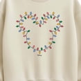thumbnail image 2 of Disney - Christmas Lights Mickey Head - Women's Oversized Fleece Crew Sweatshirt, 2 of 4
