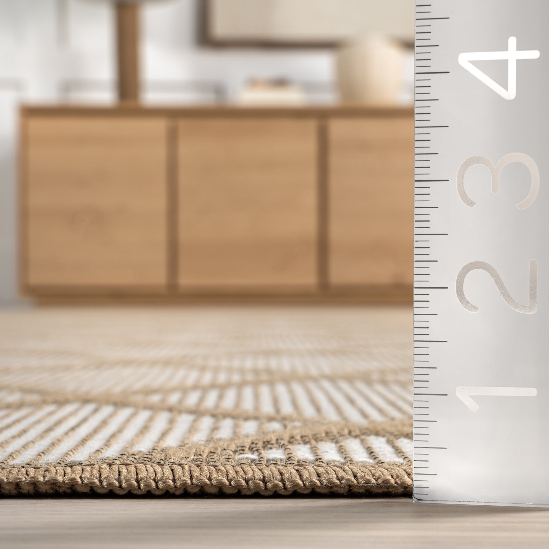nuLOOM Eleanora Geometric Transitional Jute Area Rug, 4' x 6', Eleanora Ivory