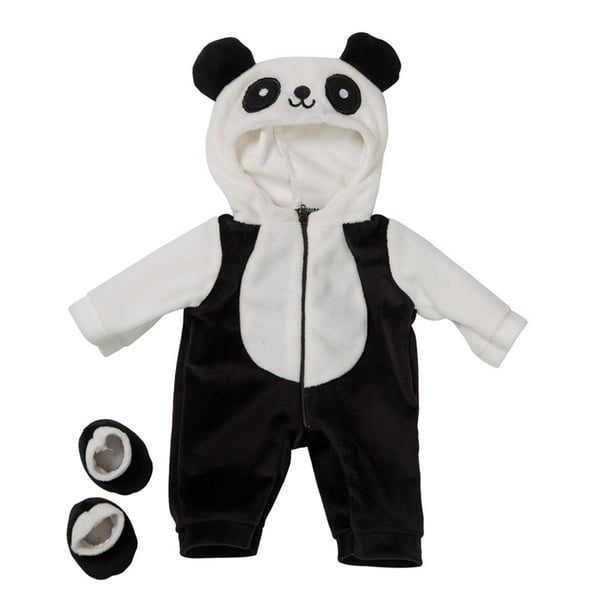 Ropa para muñecas bebé, accesorios, recuerdo de fiesta, ropa informal para juegos, actividades, cumpleaños Negro con Blanco